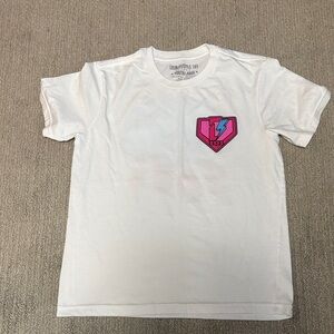 Baseball Lifestyle 101 White Tee with Pink/Blue Cloud